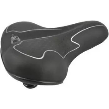 Sela de bicicleta FISCHER Sela de bicicleta de passeio elastómero preto/branco com adaptação corporal ideal