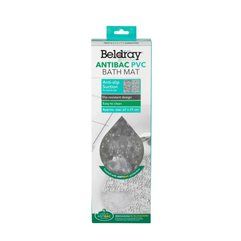 Tapete de banho Beldray LA032678UFFEU7 Antibac PVC, tapete de banho antibacteriano em PVC