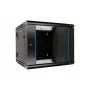 Armário Rackmount Extralink 6U 600x600 AZH preto montado na parede, basculante
