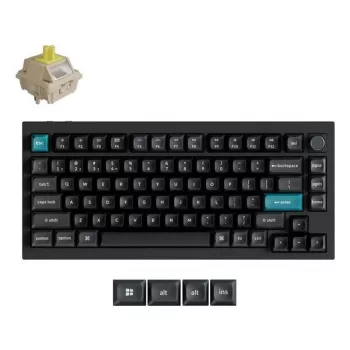 Teclado mecânico Keychron Q1 Ultra 8K — formato 75%, USB + RF sem fios + Bluetooth, RGB LED, preto