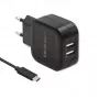 Carregador Qoltec 50188 para dispositivos móveis portátil, smartphone, smartwatch, tablet, telefone, universal preto AC, DC interior