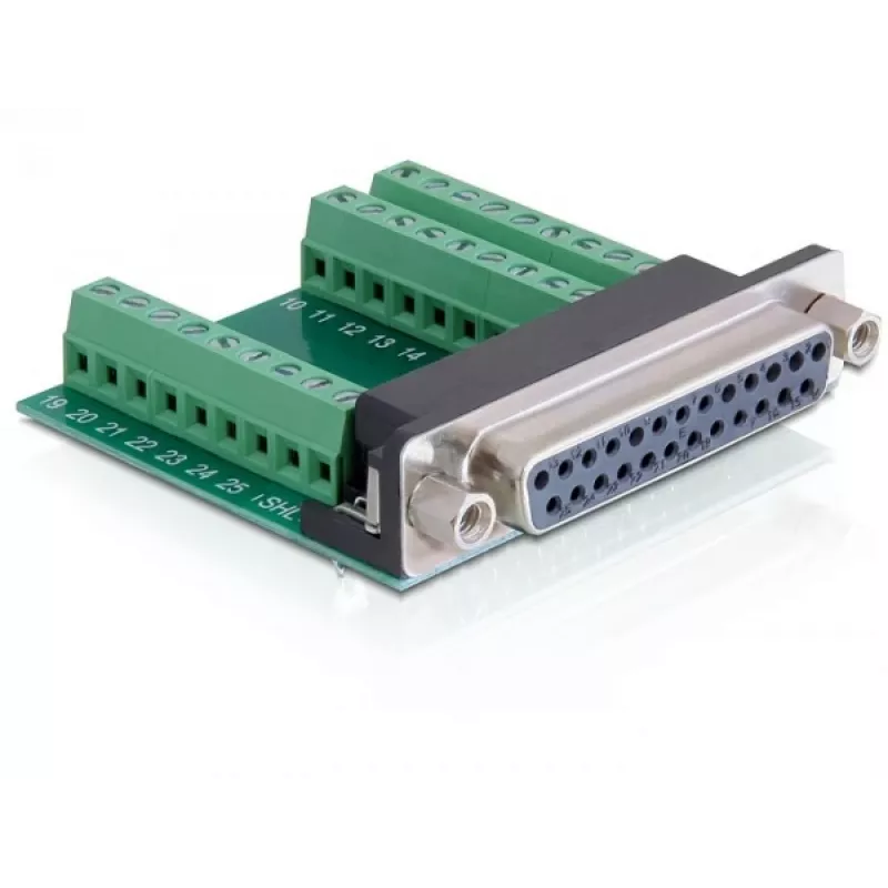 Delock Adaptador série, DB-25 fêmea para bloco de terminais (65317)