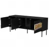 Móvel de TV cama meble INSERTO 3D 143,5x40x61,5 cm preto com LED, tampo em aglomerado