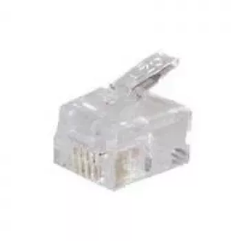 shiverpeaks BASIC-S ficha modular RJ11, não blindada para cabo redondo, 6 pólos, 4 contactos ocupados, banhada a ouro (BS72040-R100)