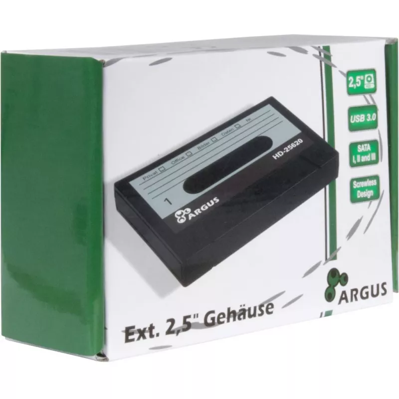 Caixa para HDD Inter-Tech HD-25620 preto-branco 2,5 polegadas