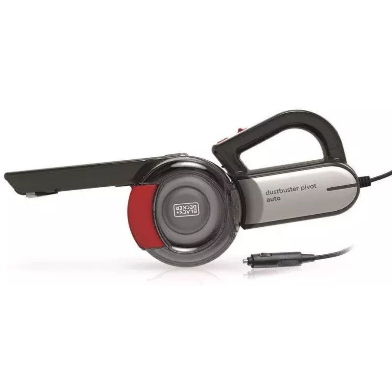 Aspirador de mão Black & Decker PV1200AV — limpa estofos a seco, 12 V, 0,44 L, 12,5 W, cabo de 5 m, cinzento/vermelho