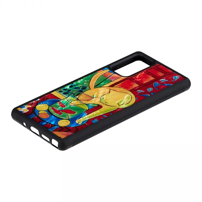 Capa de proteção iKins para Samsung Galaxy Note 20 com design gato e peixe vermelho
