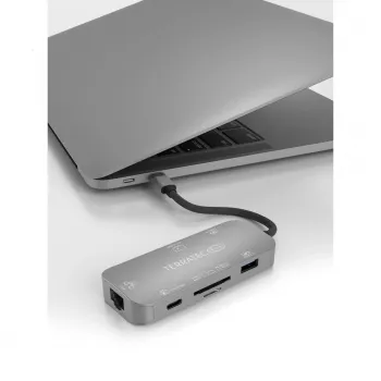 Hub USB Terratec Connect C8 USB 2.0 Type-C cinzento
