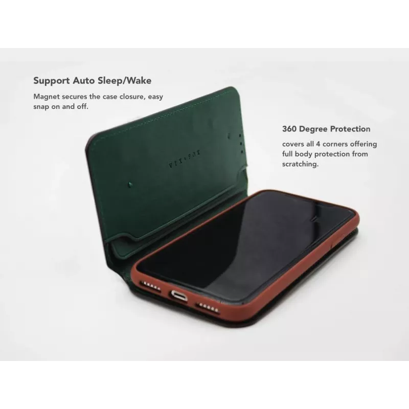 Capa Smart Folio VixFox para Huawei P20 — capa folio protetora verde-floresta