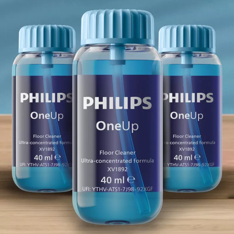 Philips OneUp detergente de chão ultraconcentrado, aspirador vertical, azul, 40 ml, líquido (concentrado), Philips OneUp, 30 mm