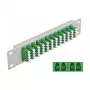 Patch panel de fibra ótica DeLOCK 10 polegadas 12 portas LC quad verde 1U cinzento