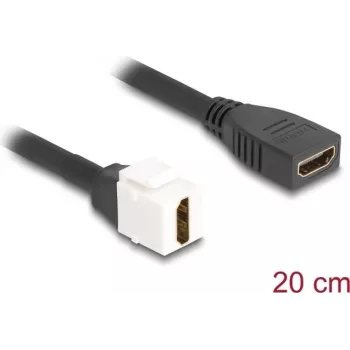 Módulo Keystone DeLOCK cabo HDMI conector fêmea para conector fêmea 8K 60 Hz 20 cm preto