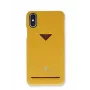 Capa para telemóvel VixFox para iPhone X/XS, amarelo-mostarda, traseira com compartimento para cartões