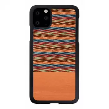 Capa para smartphone man and wood para iPhone 11 Pro Max — padrão xadrez castanho, bordo preto