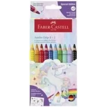 Lápis de cor Faber-Castell Einhorn Jumbo Grip — 10 unid., corpo triangular jumbo, mina macia