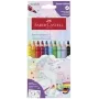 Lápis de cor Faber-Castell Einhorn Jumbo Grip — 10 unid., corpo triangular jumbo, mina macia