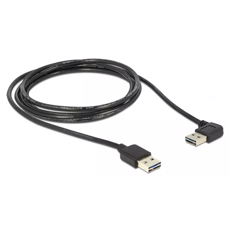 Cabo USB DeLOCK 5m USB 2.0 A macho/macho 90°