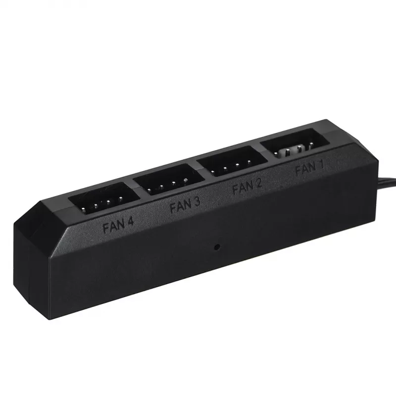 Hub para ventoinhas DeepCool FH-04 – ATX de 20 pinos para 4× 3 pinos Molex, cabo de 0,55 m, preto