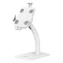 Suporte de balcão Manhattan Desktop Kiosk (antifurto) para tablet e iPad, universal, rotação 360°, inclinação +20° a -110°, branco, com fecho, suporte de balcão para tablets de 7,9 a 11 polegadas, pinças extensíveis: altura 200 a 246 mm/largura 129 a 181 mm, garantia vitalícia