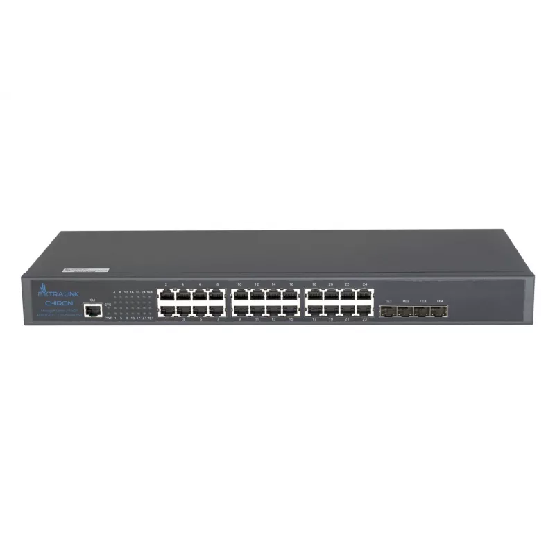 Switch gerido Extralink Chiron 24x RJ45 1000Mb/s 4x SFP+ L3