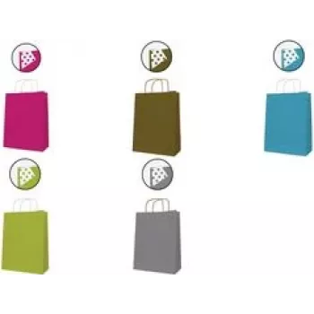 Agipa 101848 Saco de papel, papel kraft, médio, verde lima, com cordão