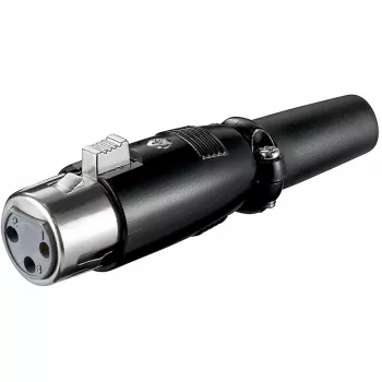 Wentronic Goobay conector fêmea de microfone, 3 pinos - caixa preta (11680)