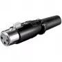 Wentronic Goobay conector fêmea de microfone, 3 pinos - caixa preta (11680)