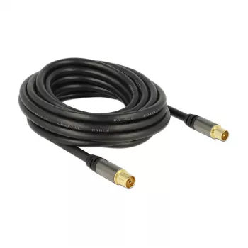 Cabo coaxial RG-6/U DeLOCK 88925 5 m IEC preto