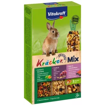 Petiscos para pequenos animais Vitakraft 25227 — mistura de uva, fruta, legumes e noz para coelhos, 160 g