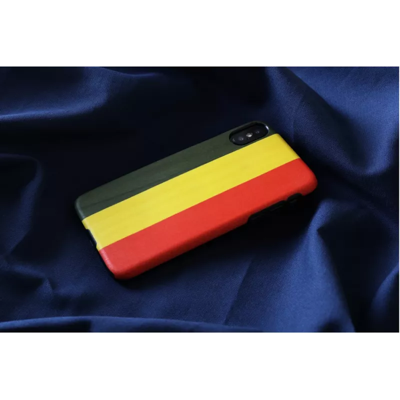 Capa para smartphone man and wood para iPhone X/XS — Reggae preto, parte traseira rígida protetora