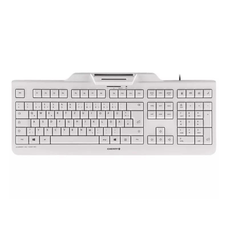 Teclado com smartcard com fio CHERRY KC 1000 SC cinzento-claro USB QWERTY UK