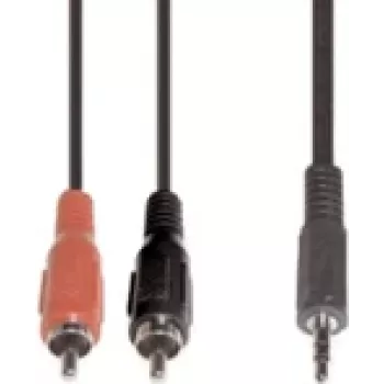 Cabo de áudio e+p B 113/2 2,5 m 2 x RCA para 3,5 mm preto