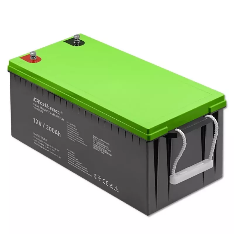 Bateria de gel Qoltec | 12V | 200Ah | GEL | 59,5 kg
