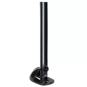 Antena de TV interior MACLEAN MCTV-930 — DVB-T, VHF 87,5–230 MHz, UHF 470–790 MHz, VHF 26 dB / UHF 28 dB, 75 Ω, preta
