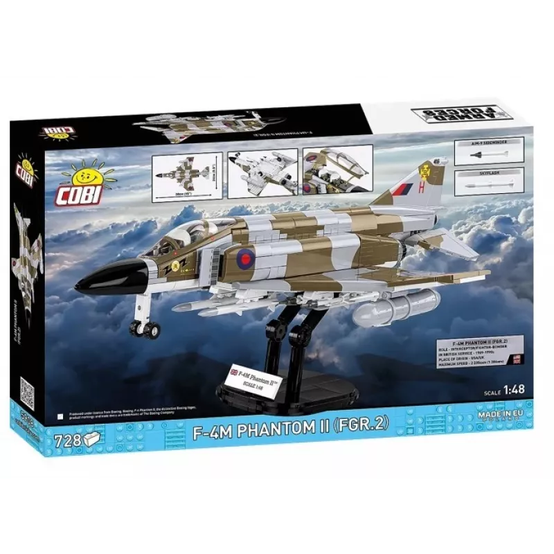 Cobi Blocks F-4M Phantom II modelo de avião militar, conjunto de construção com 728 peças