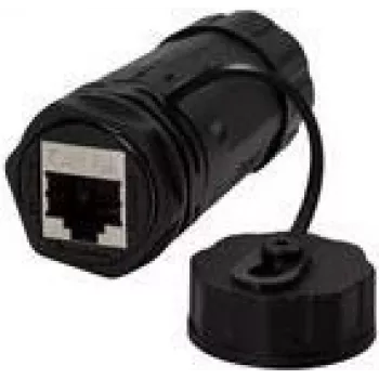 Logilink Professional - Acoplador de rede - RJ-45 (fêmea) para RJ-45 (fêmea) - STP - CAT 6a - para exterior - preto