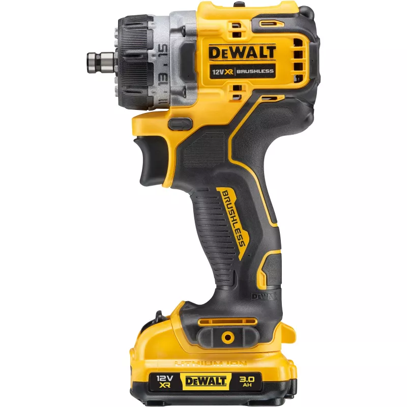 DeWALT DCD703L2T-QW 12 V XR berbequim-aparafusadora a bateria com cabeças intercambiáveis, 2x 3,0 Ah Li-Ion, 4 cabeças, 1500 rpm, mandril sem chave de 10 mm, 0,9 kg, amarelo/preto