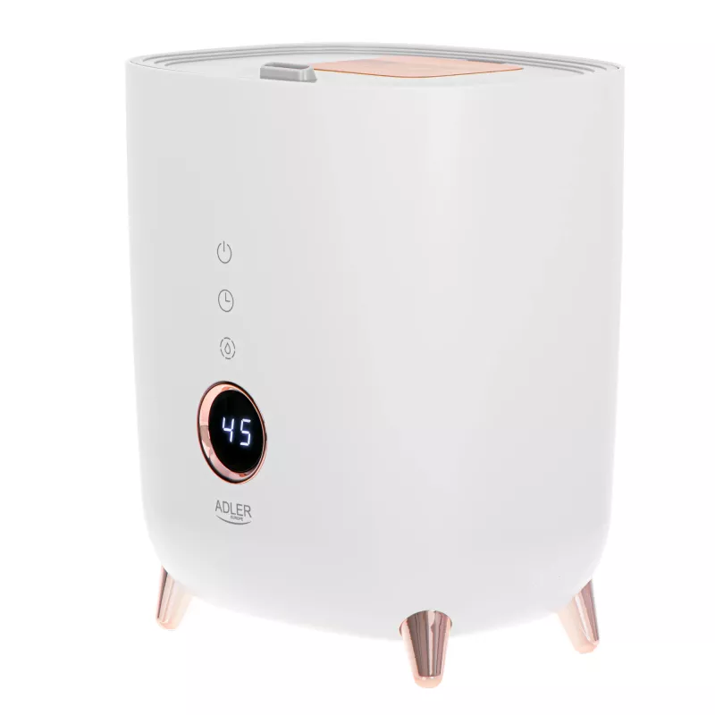 Humidificador ultrassónico Adler AD 7972 — depósito de 4 L, 300 ml/h, até 35 m², 23 W, branco