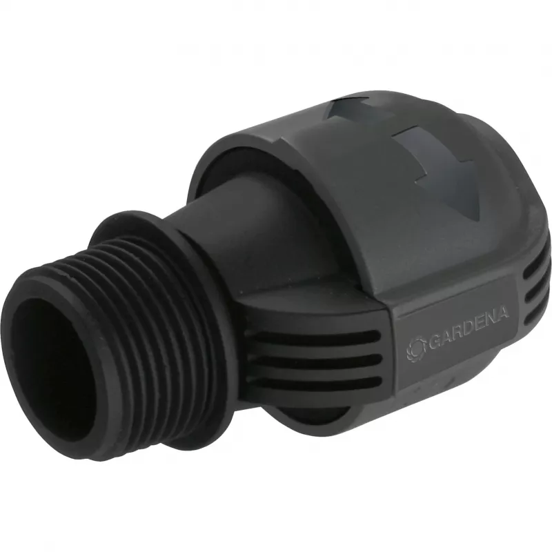 Conector para sistema de aspersão 25 mm > 1, conector preto/cinzento