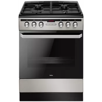 Fogão elétrico-gás AMICA 58468 com 4 bicos, aço inoxidável, classe energética A