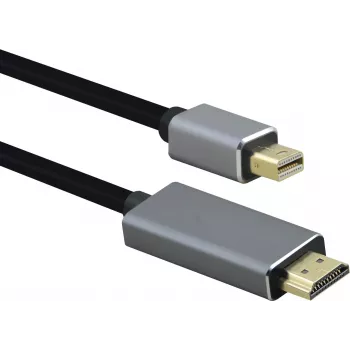 Cabo helos mini DisplayPort macho para HDMI 1.4 macho, PREMIUM 4K, 2,0 m, revestimento TPE, caixa de alumínio, contactos dourados