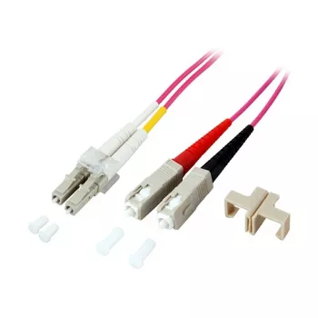Cabo patch de fibra ótica duplex OM4 (multimode, 50/125) LC/SC GoodConnections, LSZH, polaridade reversível, 1 m,