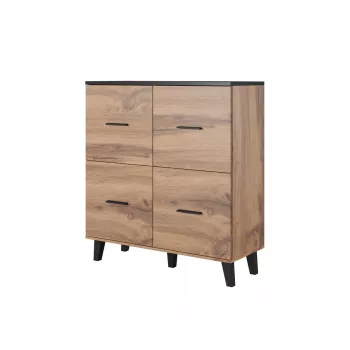 Aparador cama sideboard LOTTA 110 4D carvalho wotan + preto mate