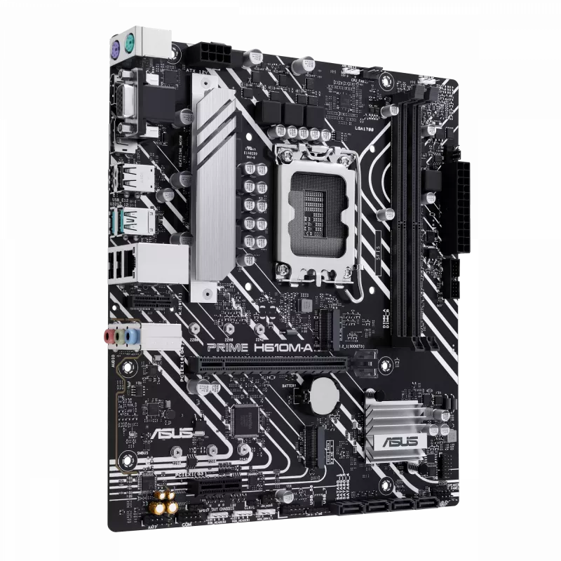 ASUS PRIME H610M-A R2.0 | família de processadores Intel | socket de processador LGA1700 | interfaces de disco suportadas M.2, SATA | número de portas SATA 4