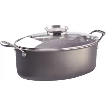 Panela de estufar Pensofal Invictum Professional Oval 32 cm com 2 pegas e tampa de vidro