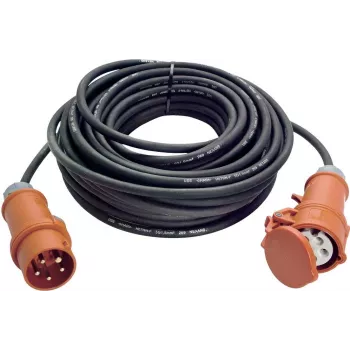 Cabo de extensão elétrica AS Schwabe [ficha CEE - conector fêmea CEE] 16 A preto 10,00 m 61010 (61010)