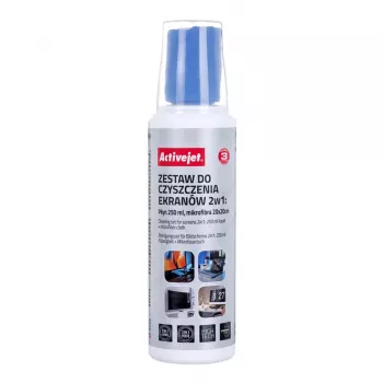 Panos de limpeza e líquido para equipamentos ActiveJet AOC-269, pano de microfibra 200x200 mm, spray 250 ml, 2 unid.