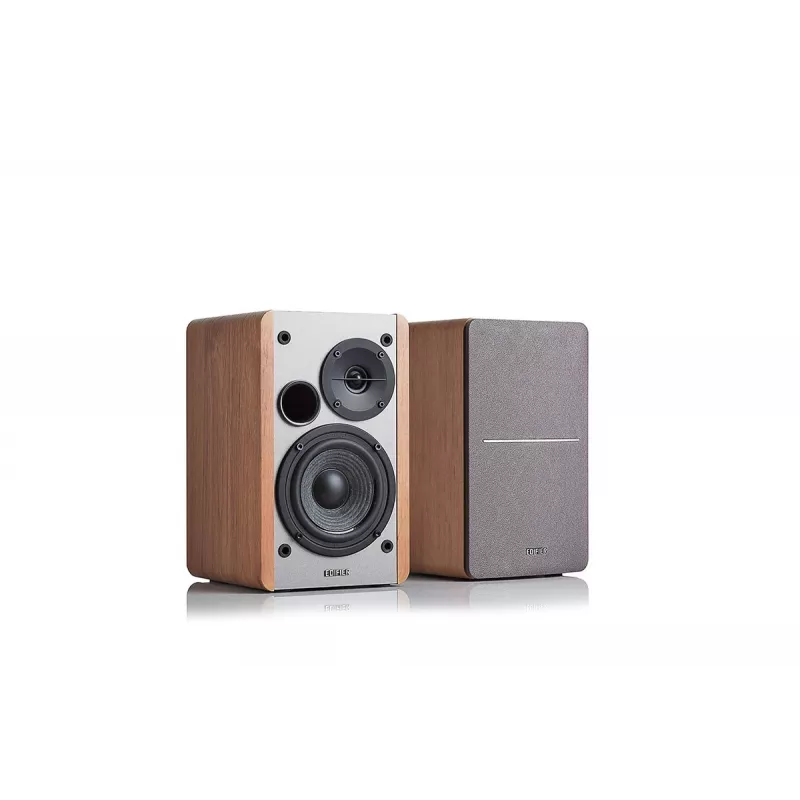 Sistema de altifalantes ativos de estante Edifier R1280T com controlo remoto e entradas RCA duplas - Brown Wood