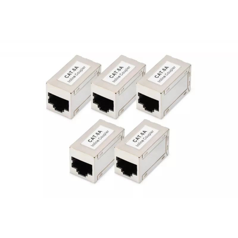 Digitus CAT 6A Acopladores modulares blindados 5 peças RJ-45 contactos dourados
