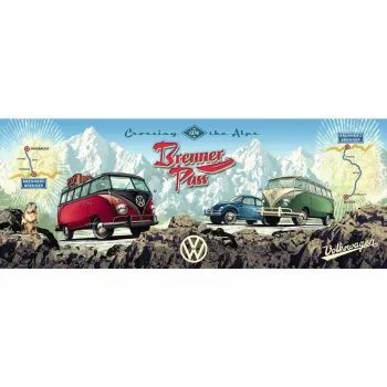 Puzzle Panorama - Mit dem Bulli über den Brenner 1000 peças